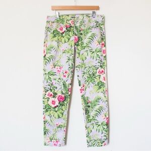 Zana Di | Vintage 00's Y2K It Girl Floral Rhinestone Low Rider Pants | Size 11